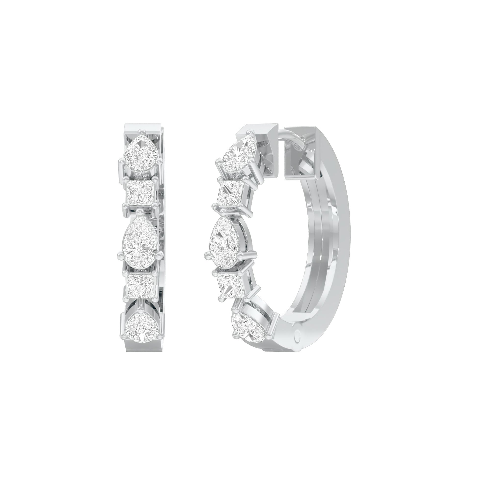 Lumi Stack Diamond Bali Earrings 18 KT / White Gold