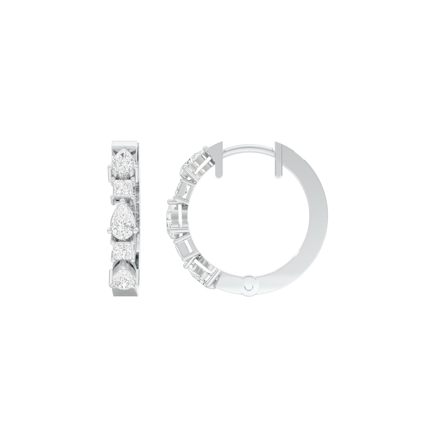 Lumi Stack Diamond Bali Earrings 18 KT / White Gold