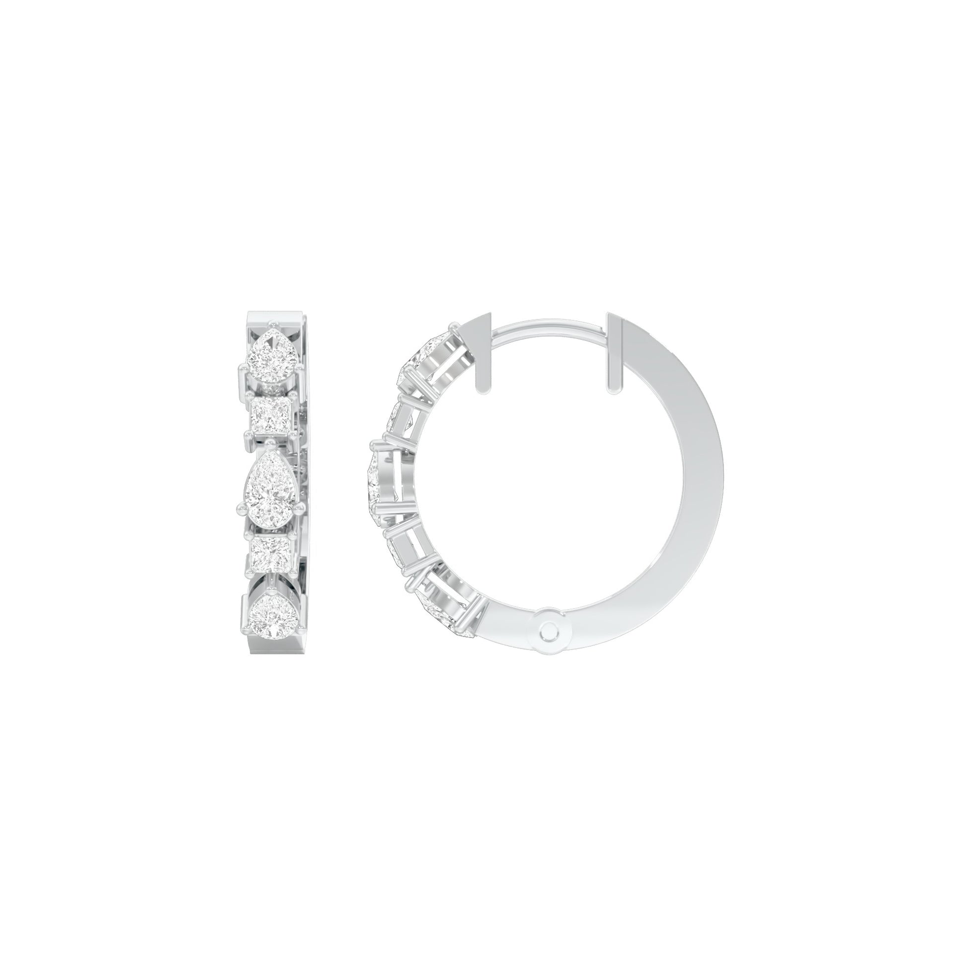 Lumi Stack Diamond Bali Earrings 18 KT / White Gold