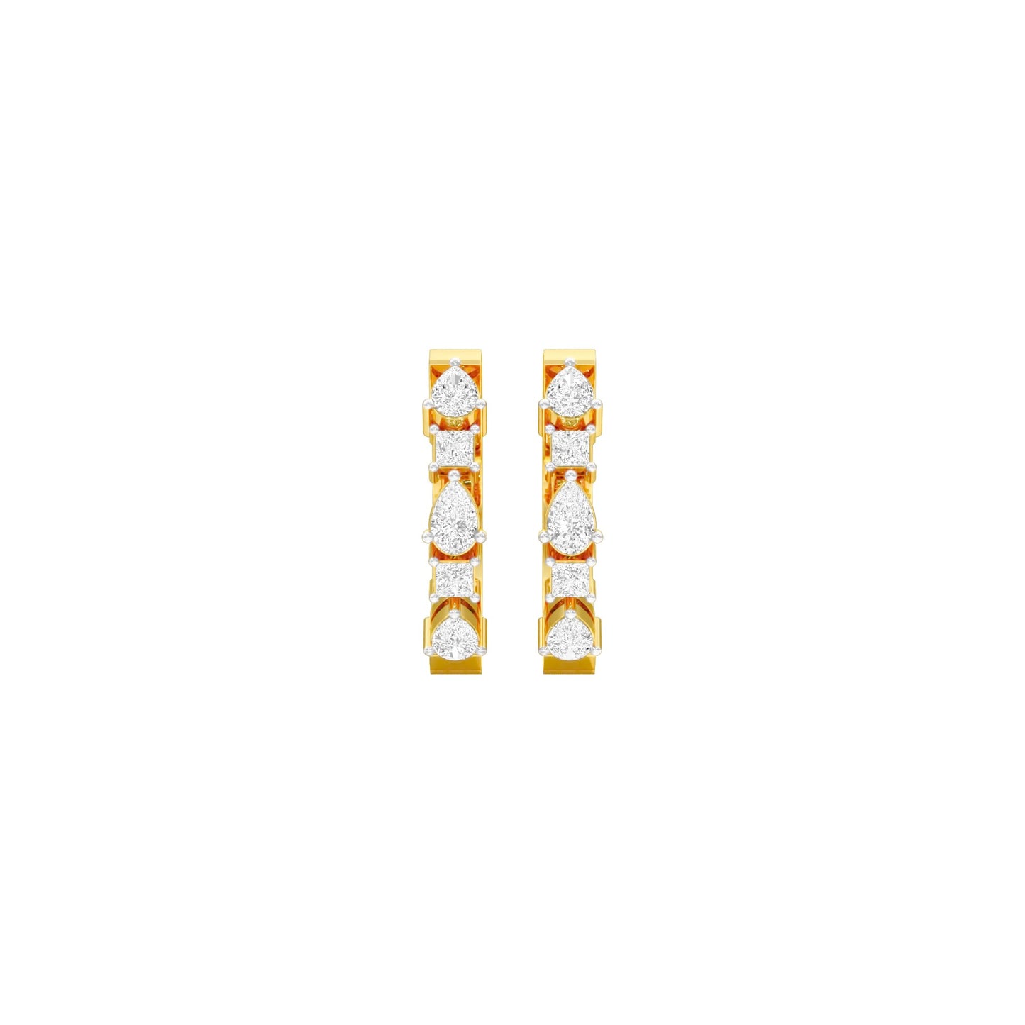 Lumi Stack Diamond Bali Earrings 18 KT / Yellow Gold