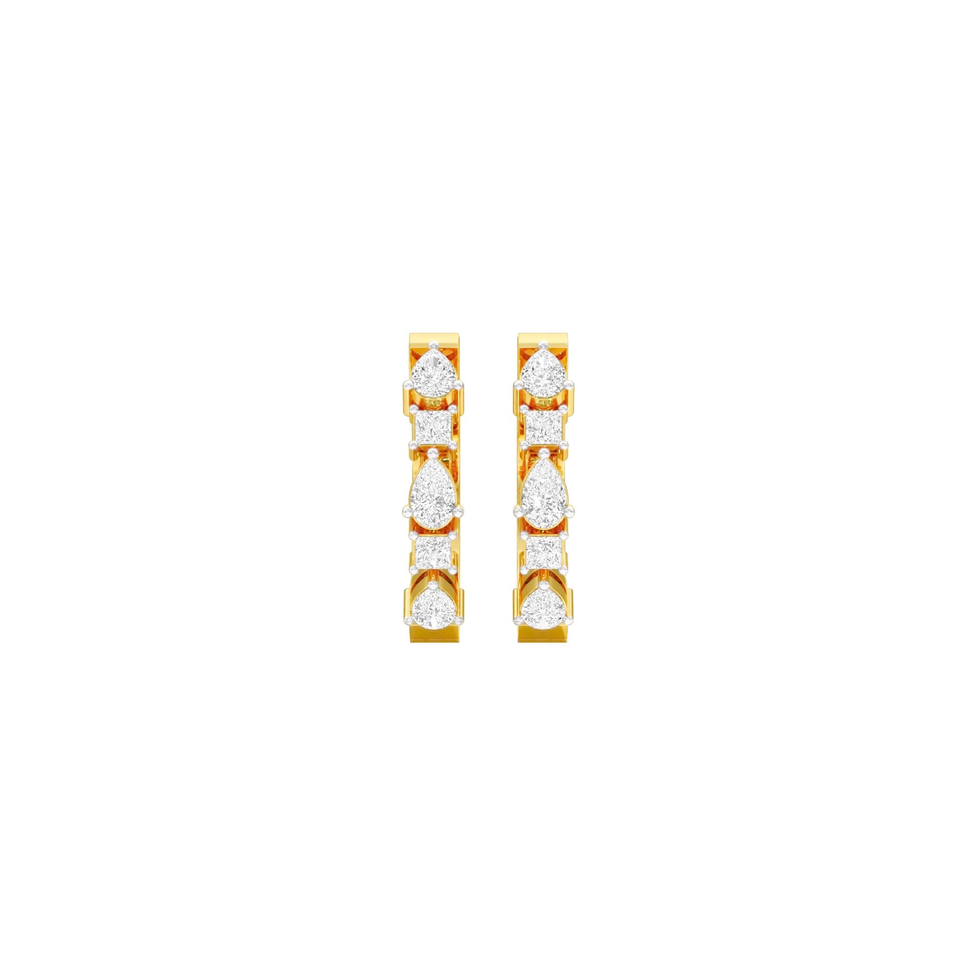 Lumi Stack Diamond Bali Earrings 18 KT / Yellow Gold