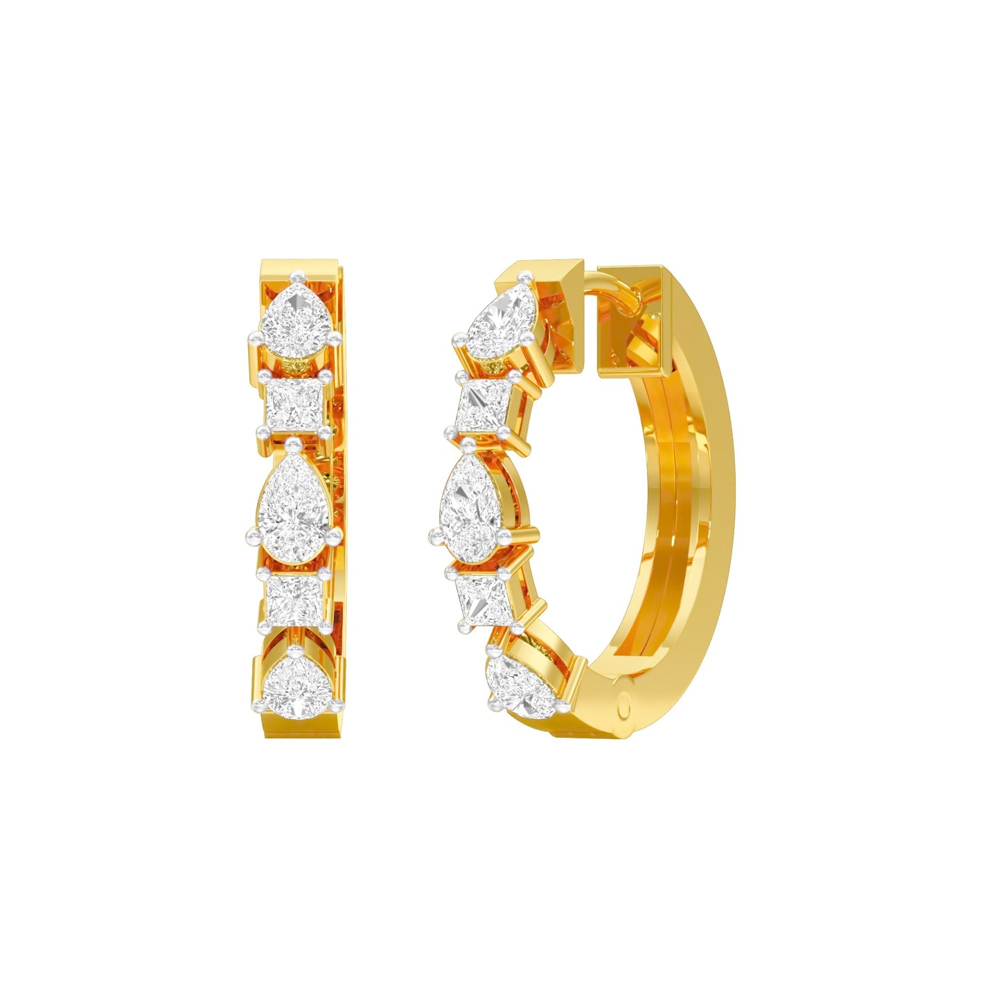 Lumi Stack Diamond Bali Earrings 18 KT / Yellow Gold