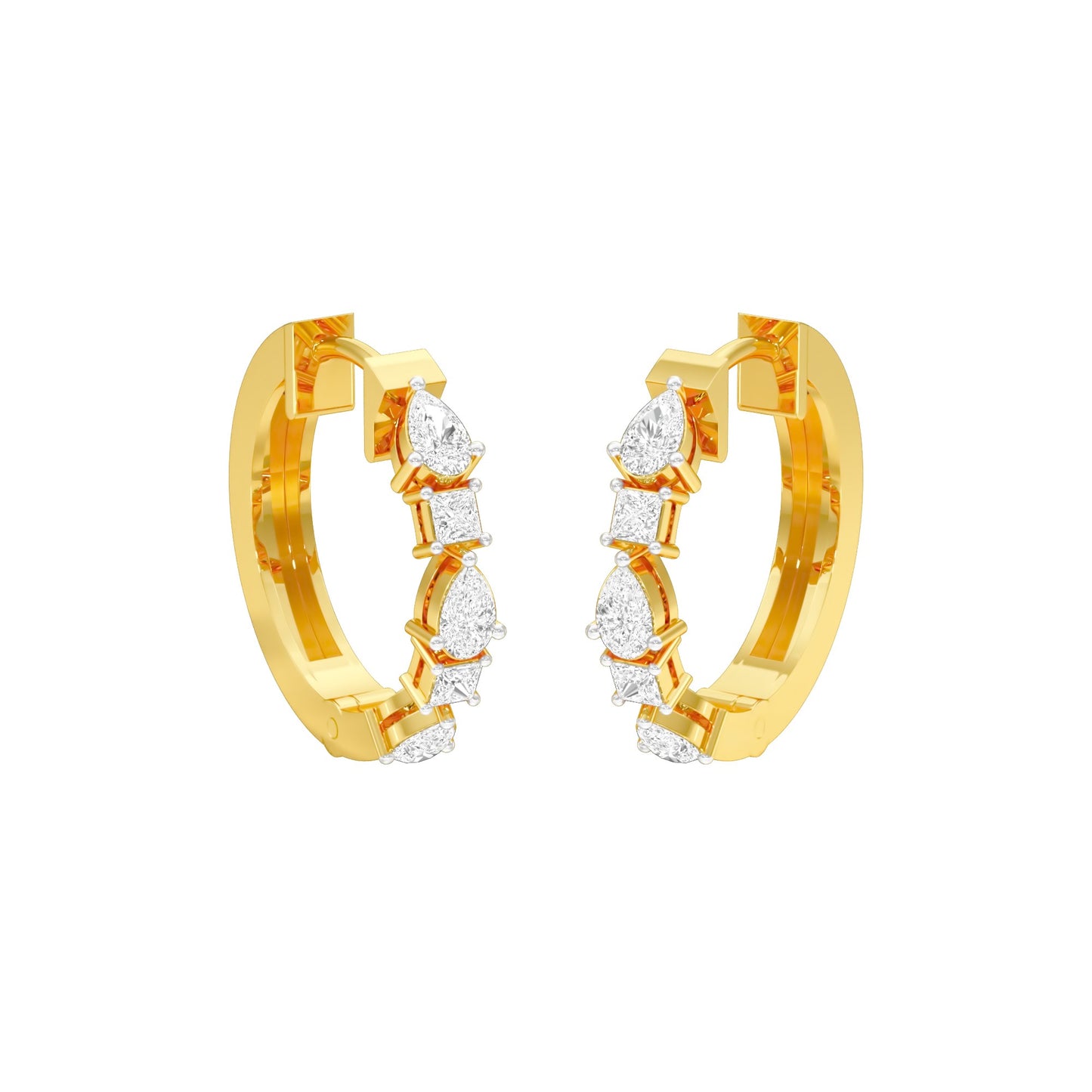 Lumi Stack Diamond Bali Earrings 18 KT / Yellow Gold