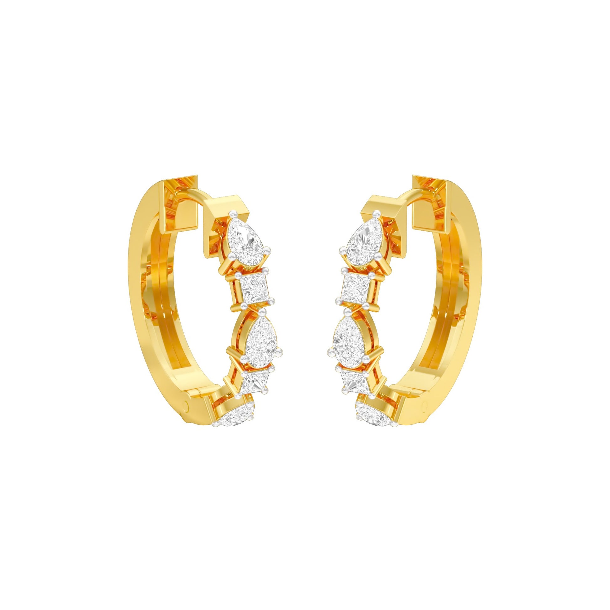 Lumi Stack Diamond Bali Earrings 18 KT / Yellow Gold