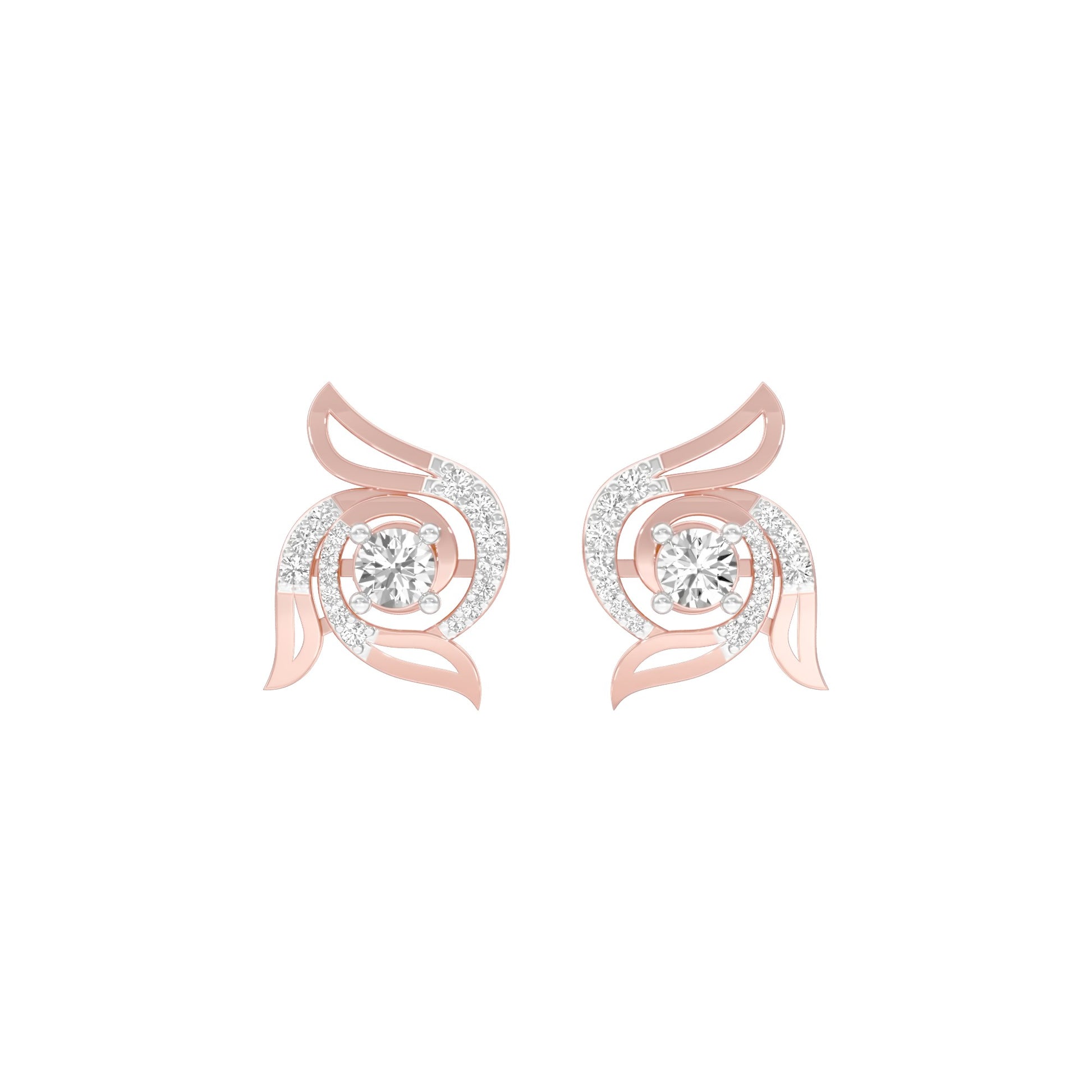 Glow Dance Diamond Stud Earrings 18 KT / Rose Gold