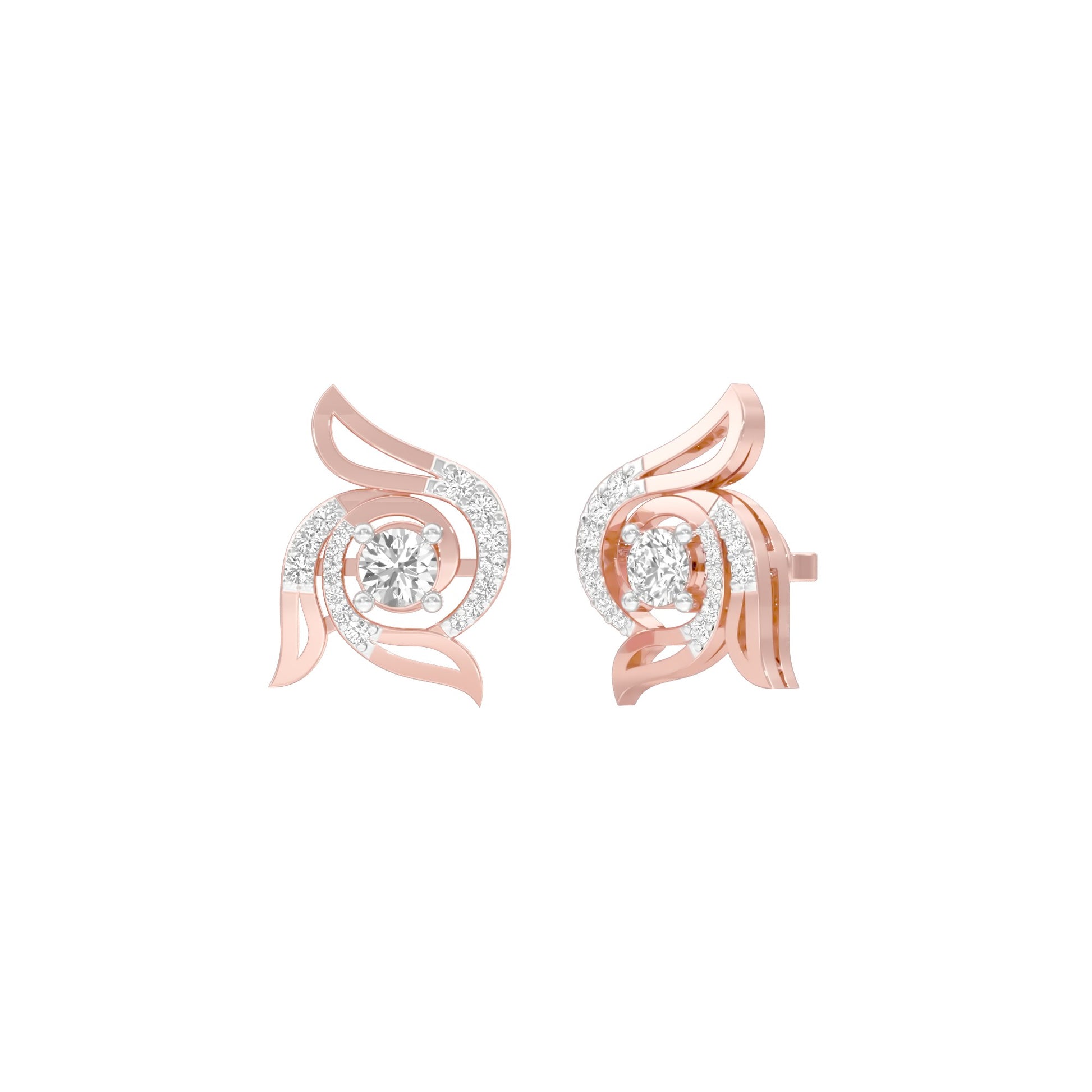 Glow Dance Diamond Stud Earrings 18 KT / Rose Gold