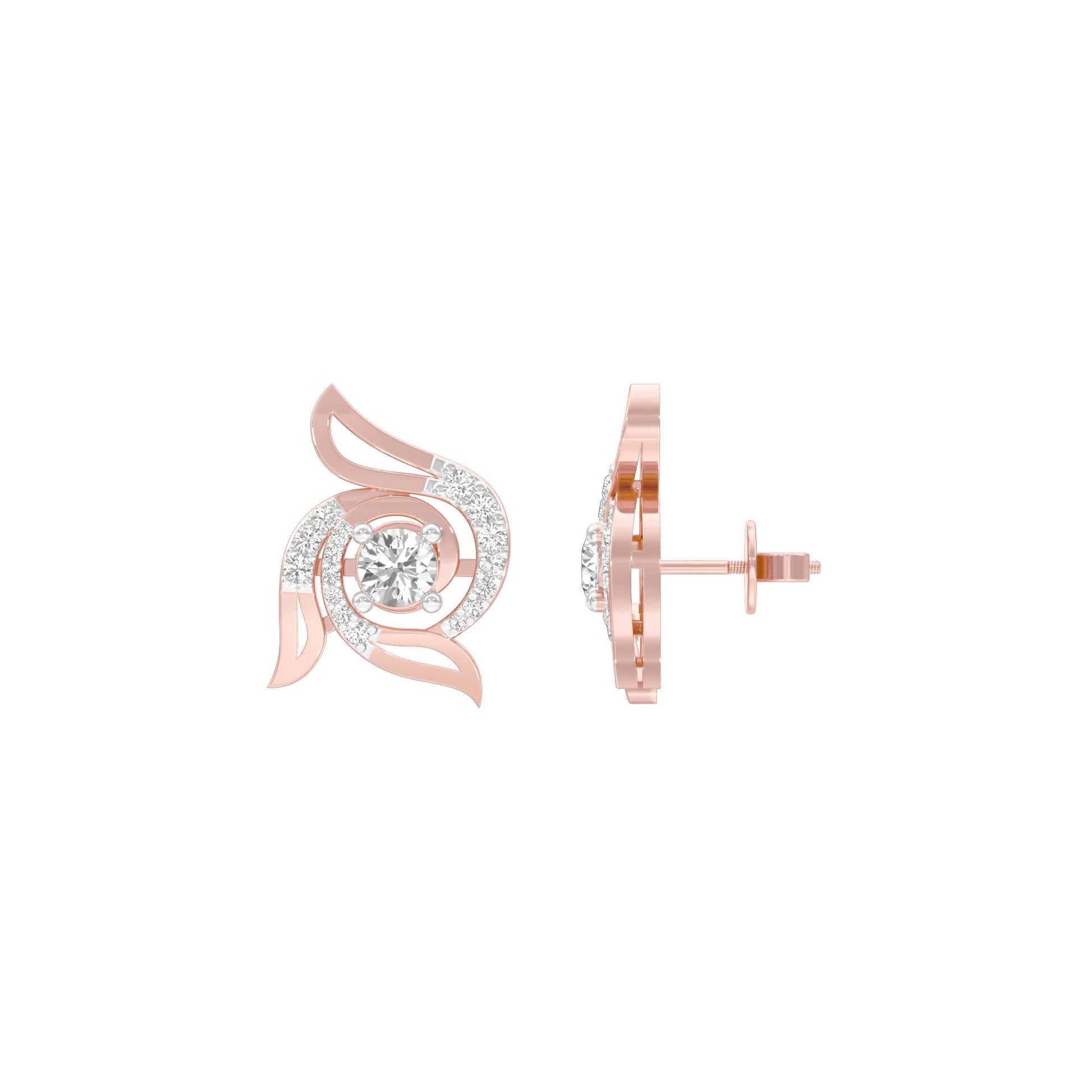 Glow Dance Diamond Stud Earrings 18 KT / Rose Gold