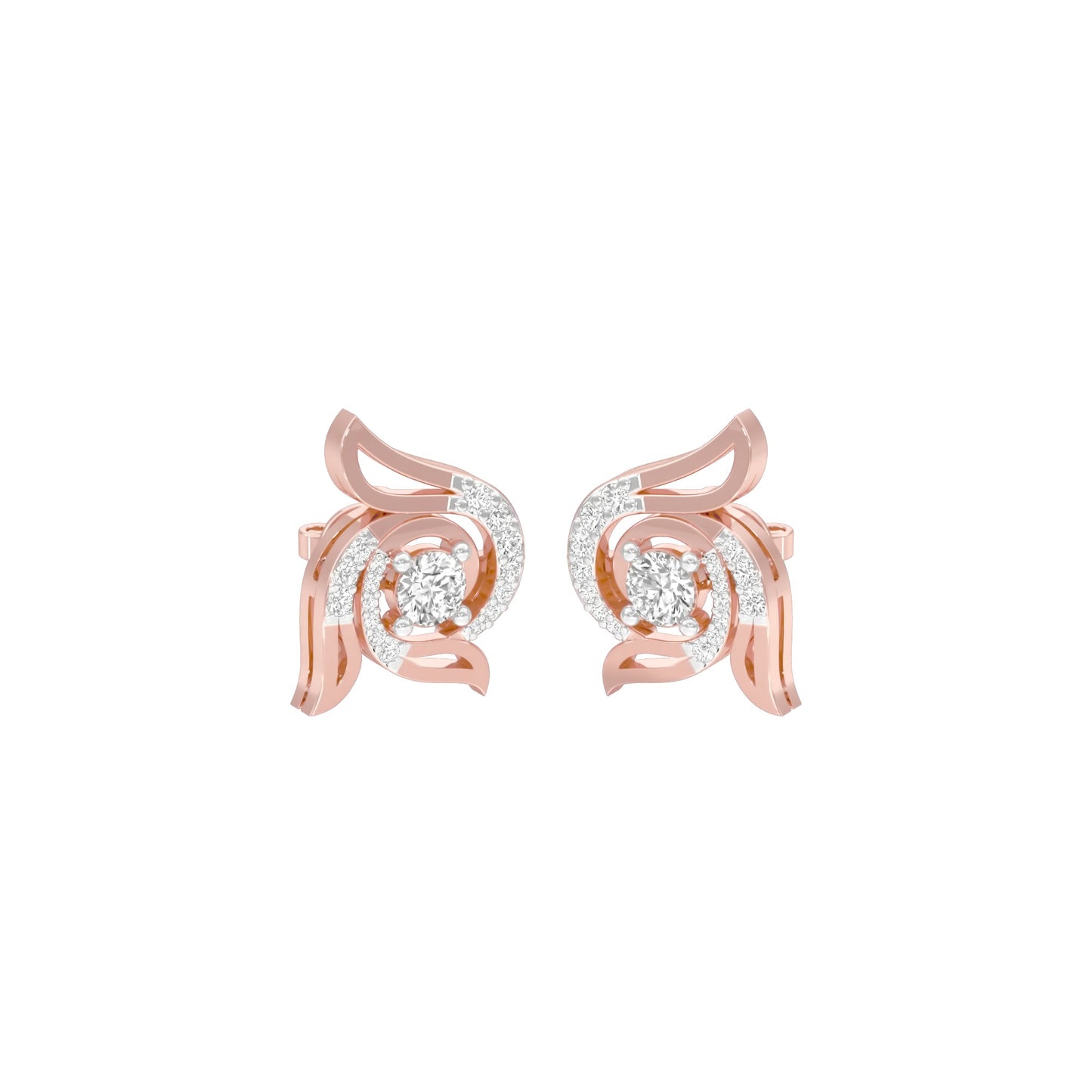 Glow Dance Diamond Stud Earrings 18 KT / Rose Gold