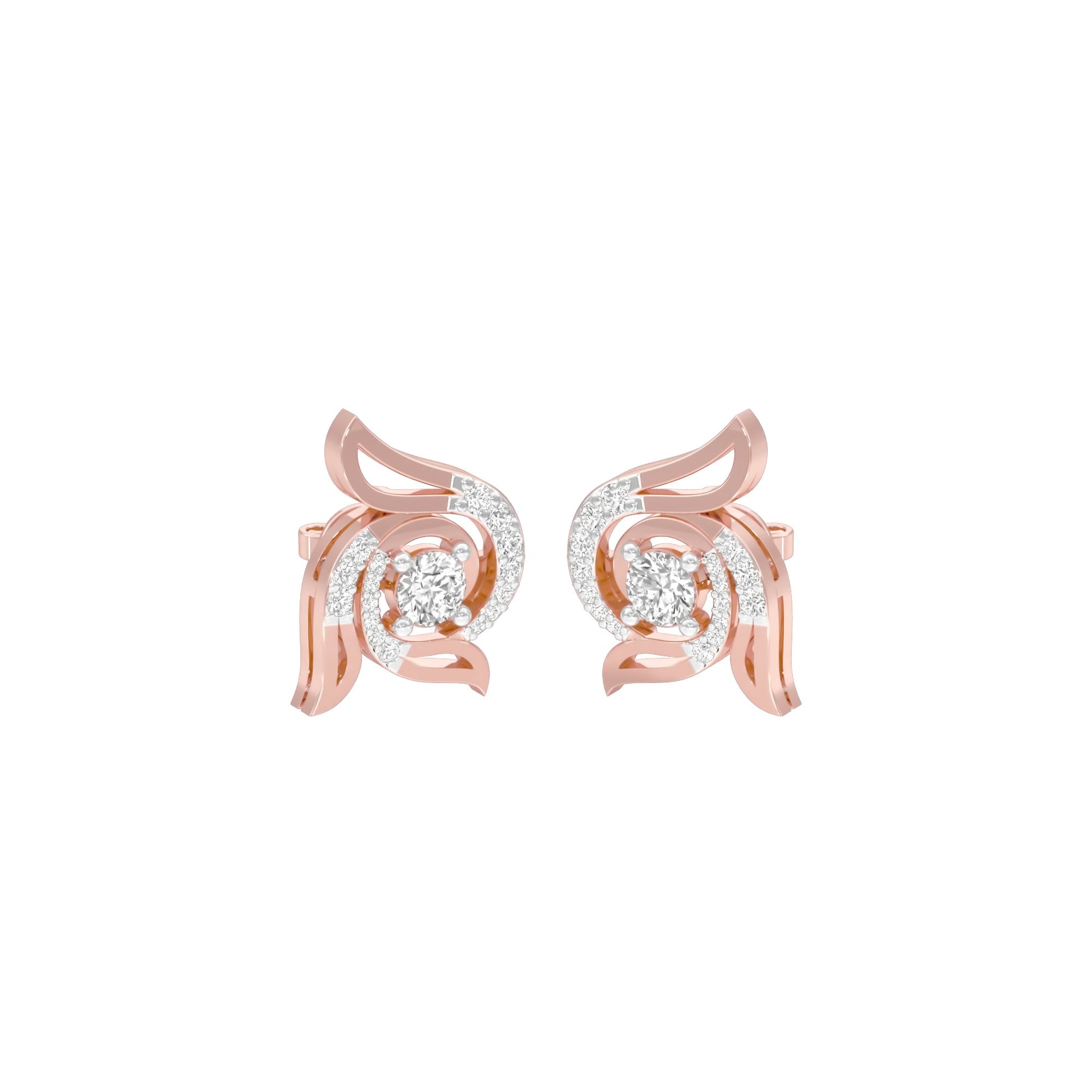 Glow Dance Diamond Stud Earrings 18 KT / Rose Gold