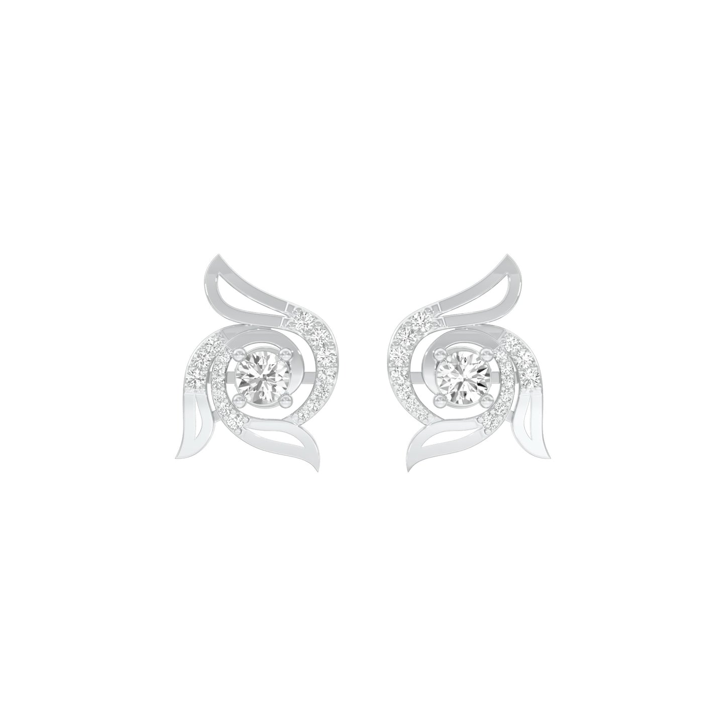 Glow Dance Diamond Stud Earrings 18 KT / White Gold