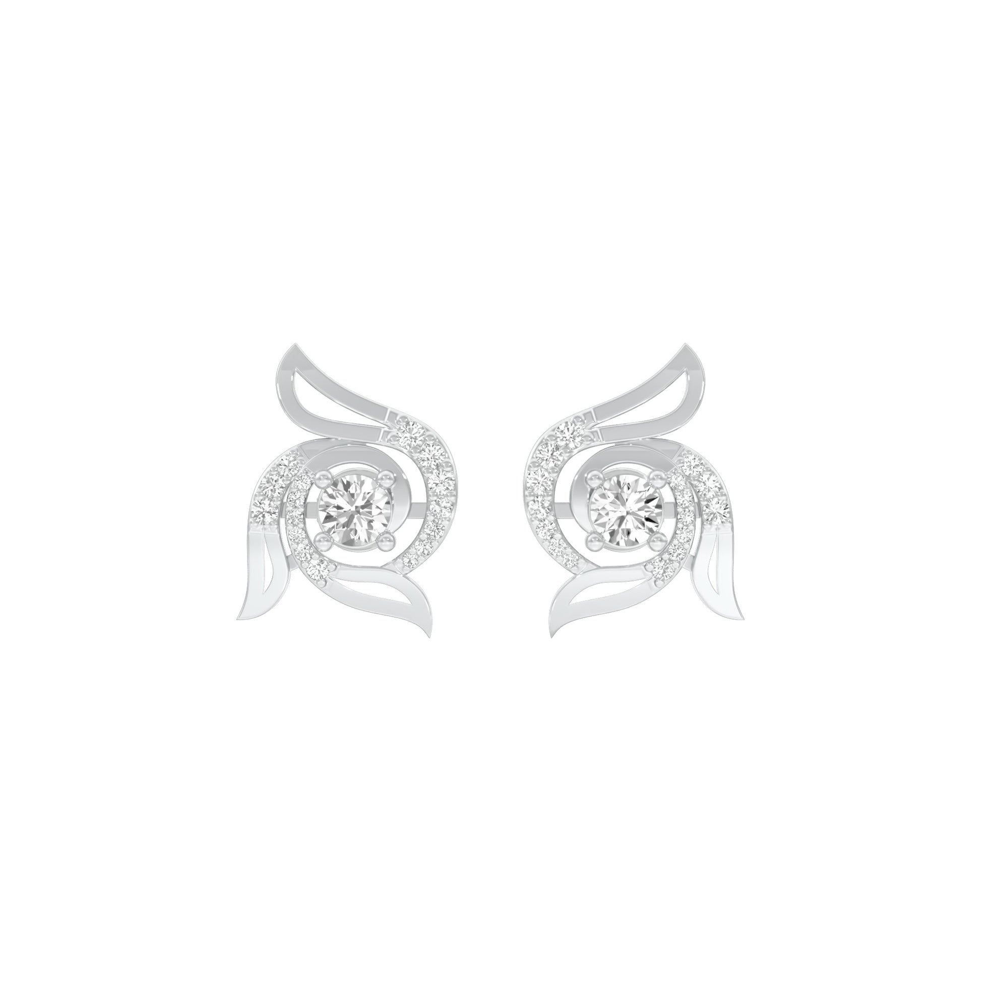 Glow Dance Diamond Stud Earrings 18 KT / White Gold
