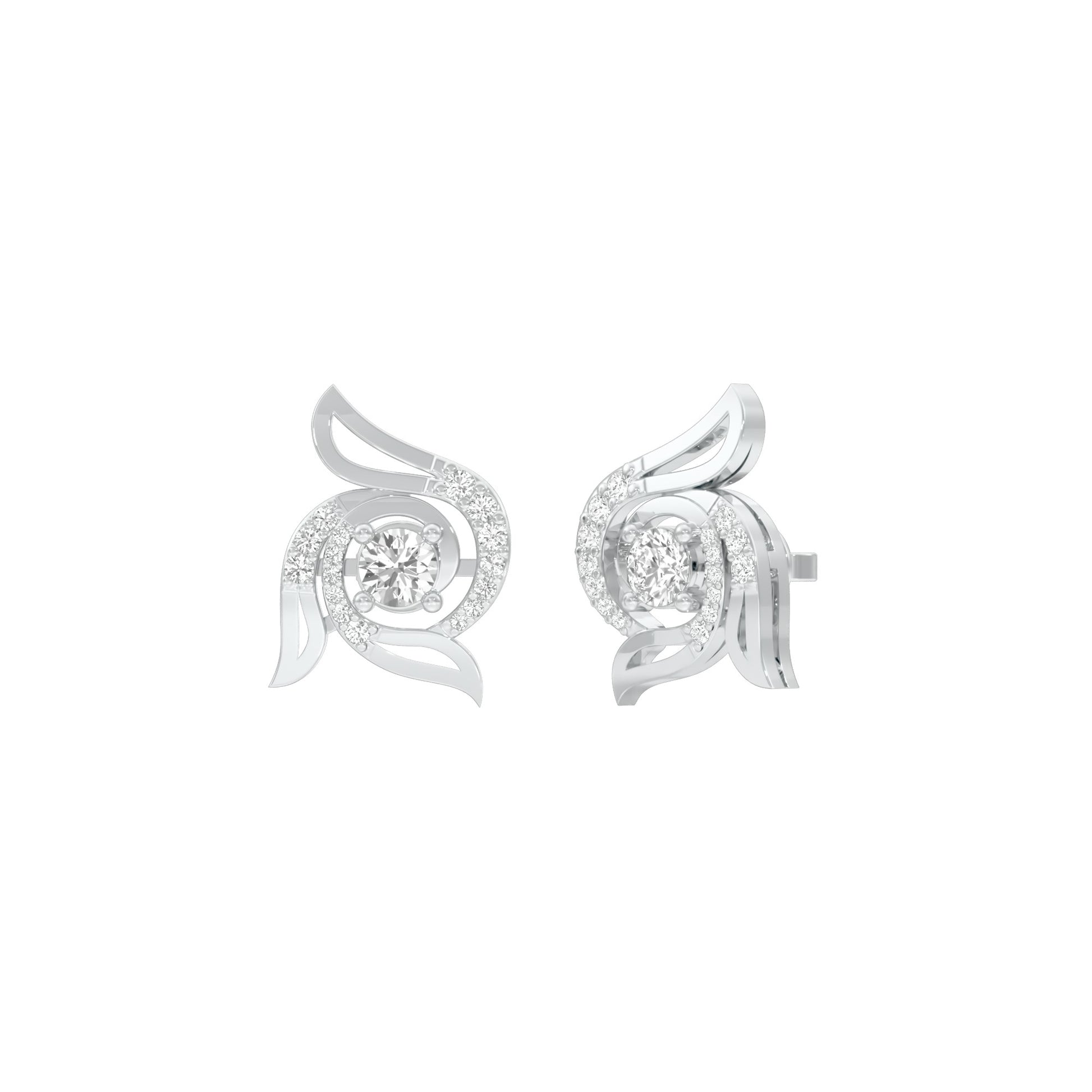 Glow Dance Diamond Stud Earrings 18 KT / White Gold