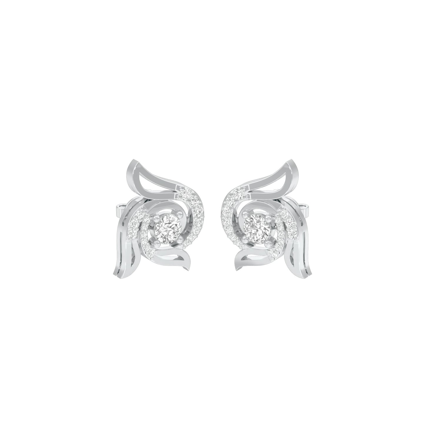 Glow Dance Diamond Stud Earrings 18 KT / White Gold