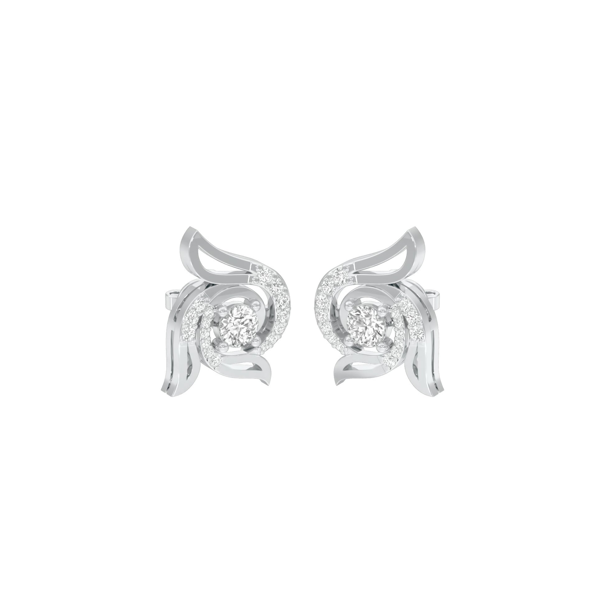 Glow Dance Diamond Stud Earrings 18 KT / White Gold