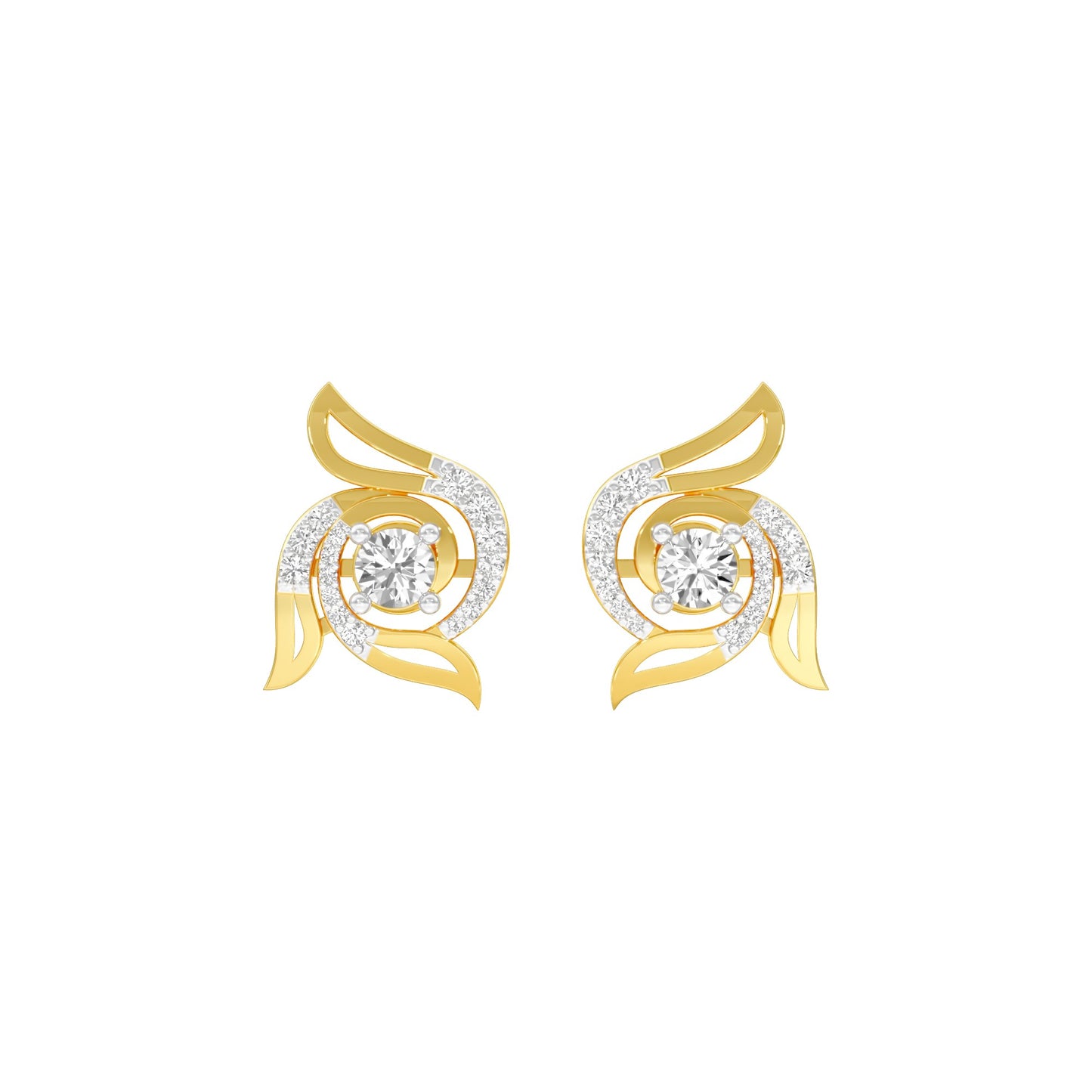 Glow Dance Diamond Stud Earrings 18 KT / Yellow Gold