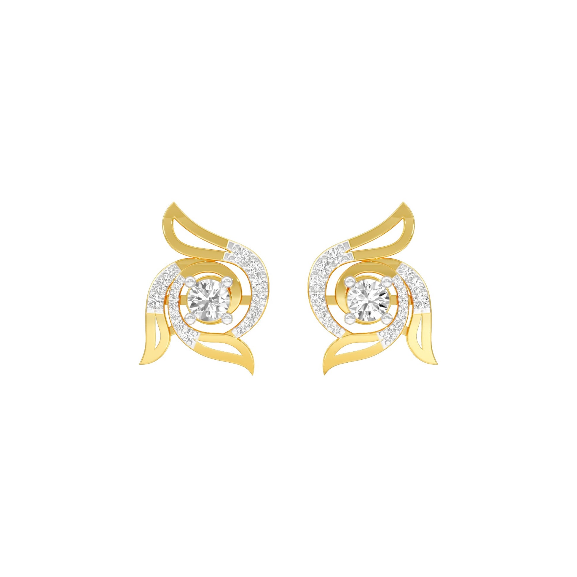 Glow Dance Diamond Stud Earrings 18 KT / Yellow Gold