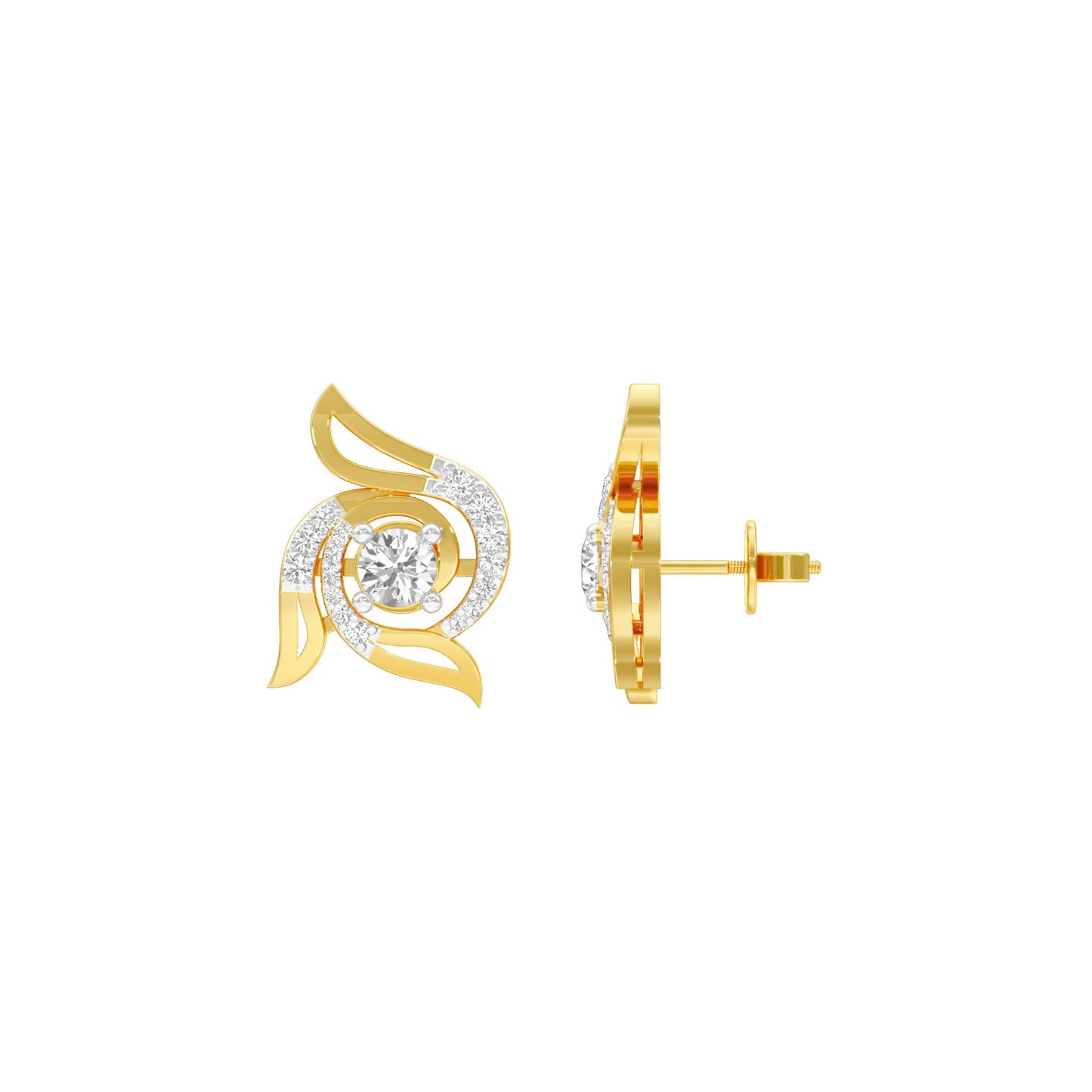 Glow Dance Diamond Stud Earrings 18 KT / Yellow Gold
