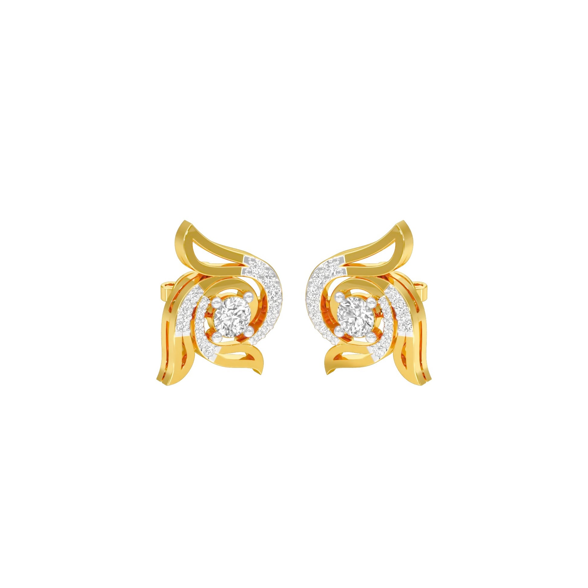Glow Dance Diamond Stud Earrings 18 KT / Yellow Gold