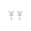 Butterfly Shine Diamond Drop Earrings 18 KT / Rose Gold