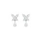 Butterfly Shine Diamond Drop Earrings 18 KT / White Gold