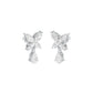 Butterfly Shine Diamond Drop Earrings 18 KT / White Gold