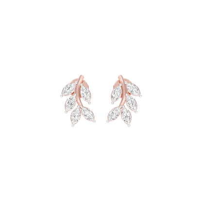 Whisper Vine Diamond Stud Earrings 18 KT / Rose Gold