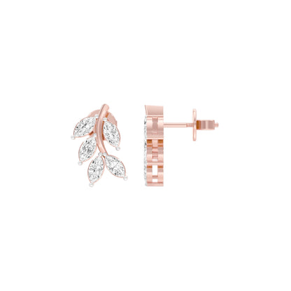 Whisper Vine Diamond Stud Earrings 18 KT / Rose Gold