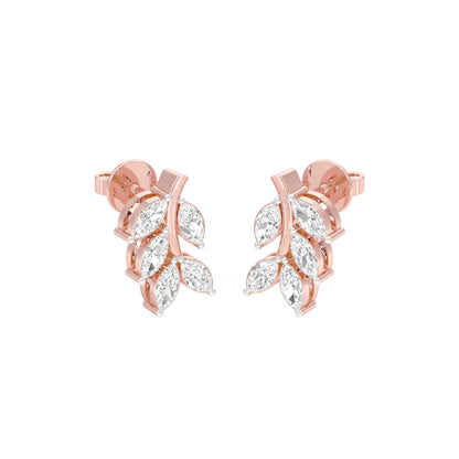 Whisper Vine Diamond Stud Earrings 18 KT / Rose Gold