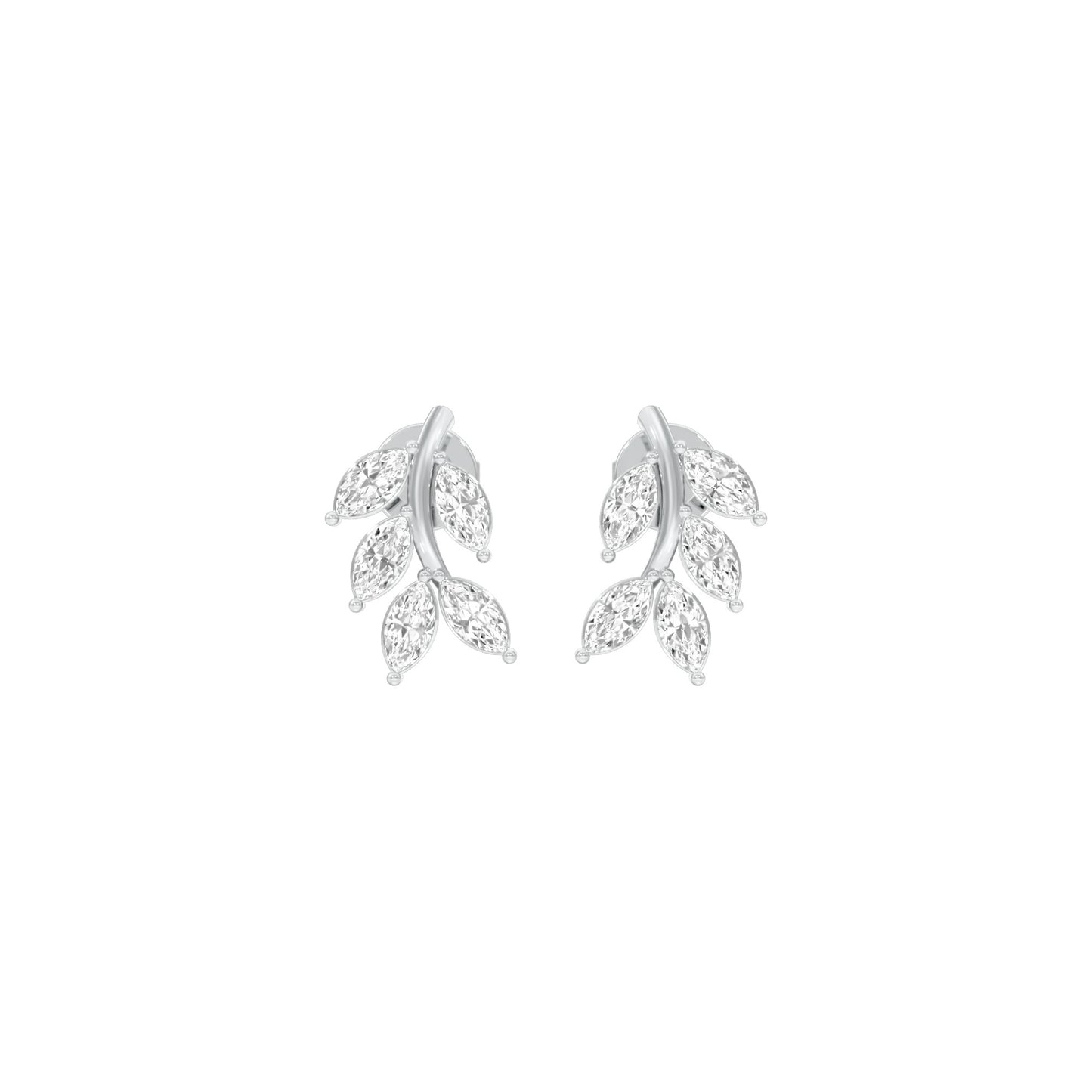 Whisper Vine Diamond Stud Earrings 18 KT / White Gold