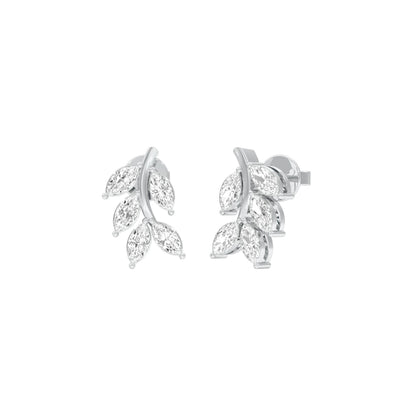 Whisper Vine Diamond Stud Earrings 18 KT / White Gold
