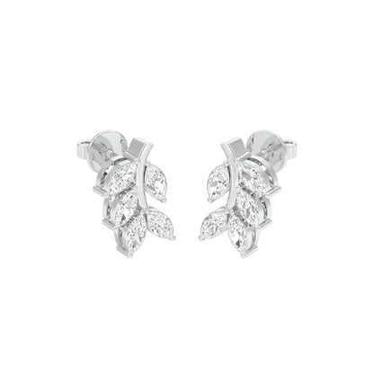 Whisper Vine Diamond Stud Earrings 18 KT / White Gold