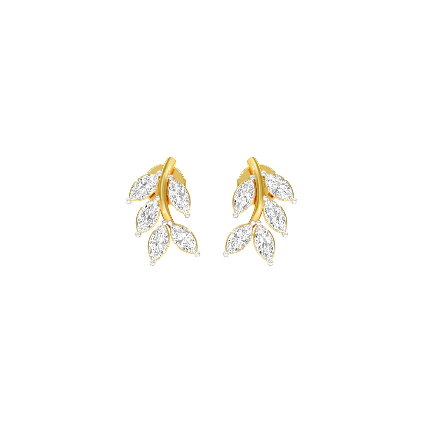 Whisper Vine Diamond Stud Earrings 18 KT / Yellow Gold