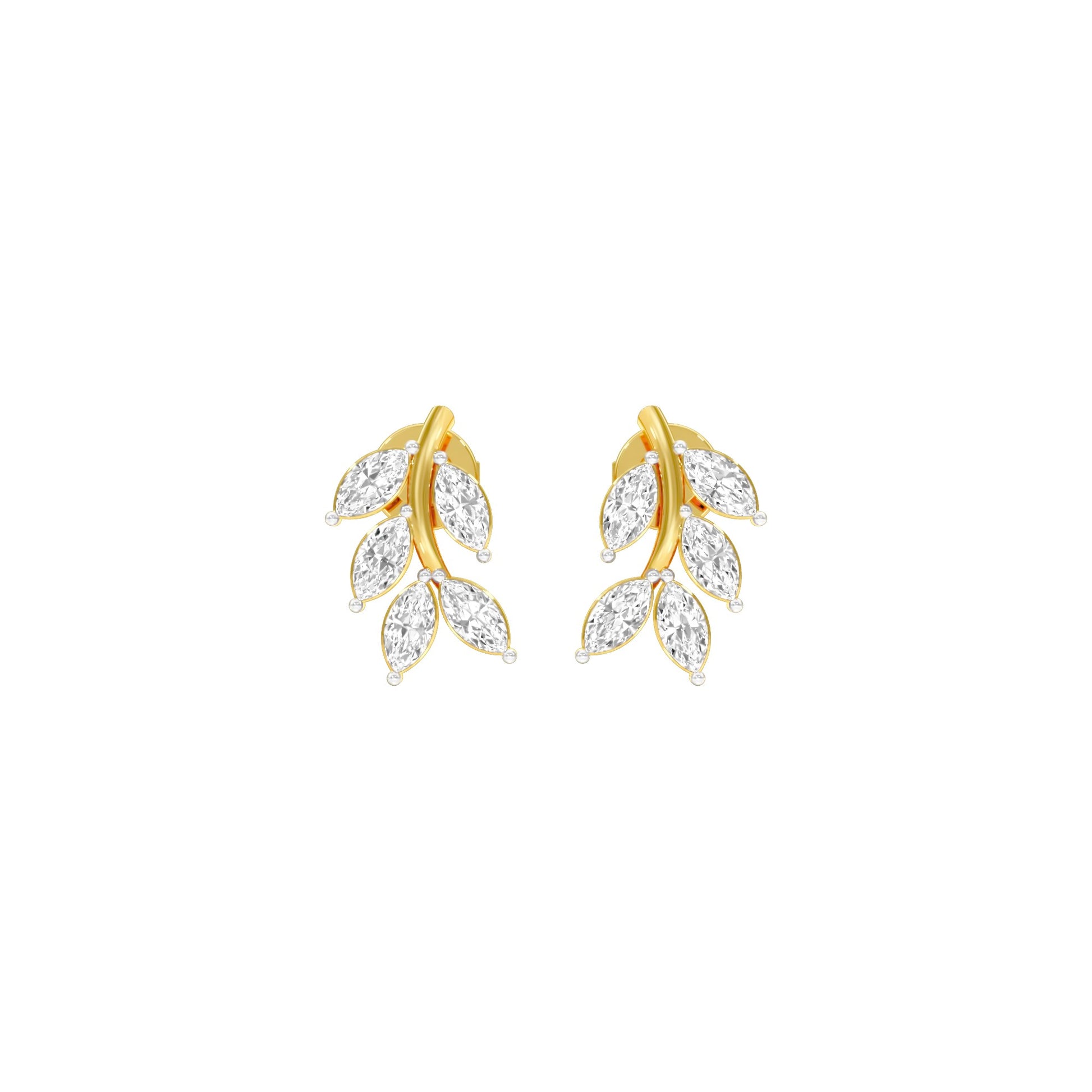 Whisper Vine Diamond Stud Earrings 18 KT / Yellow Gold