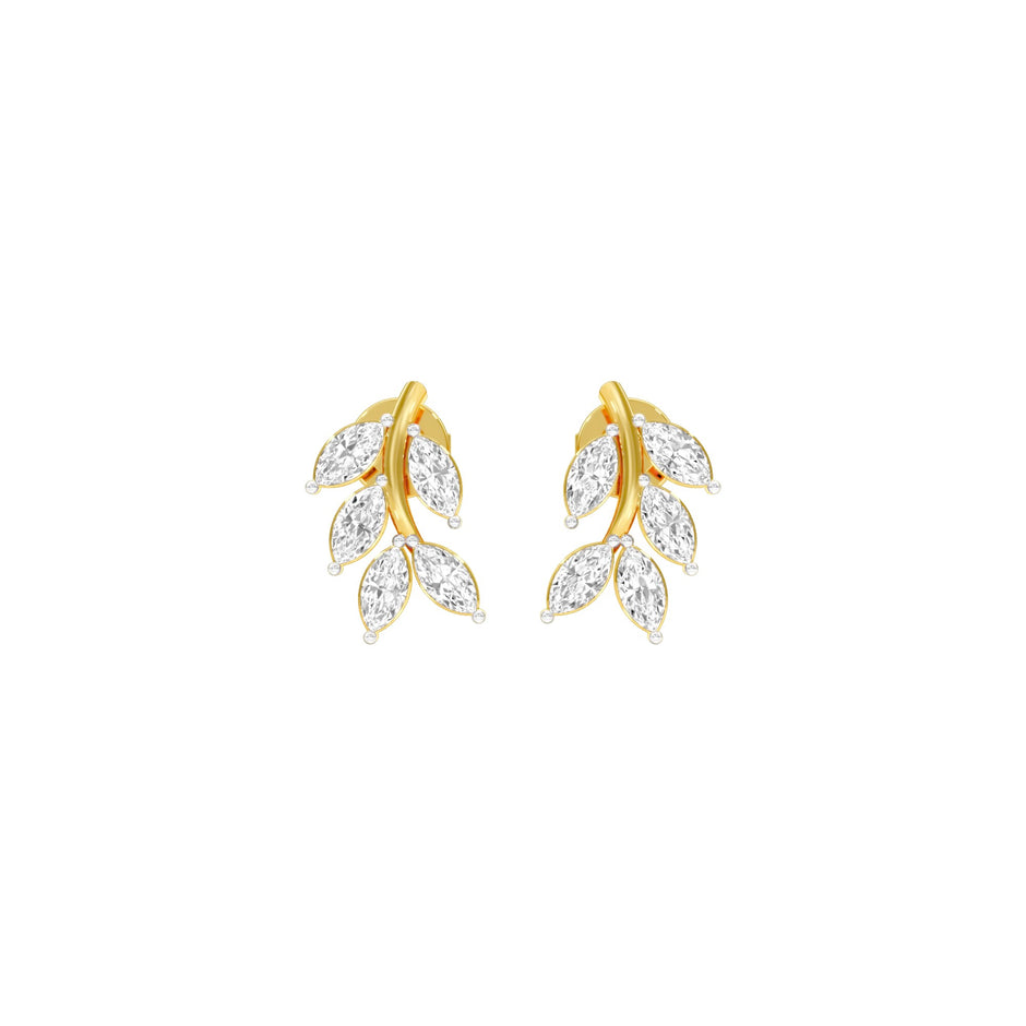 Whisper Vine Diamond Stud Earrings 18 KT / Yellow Gold