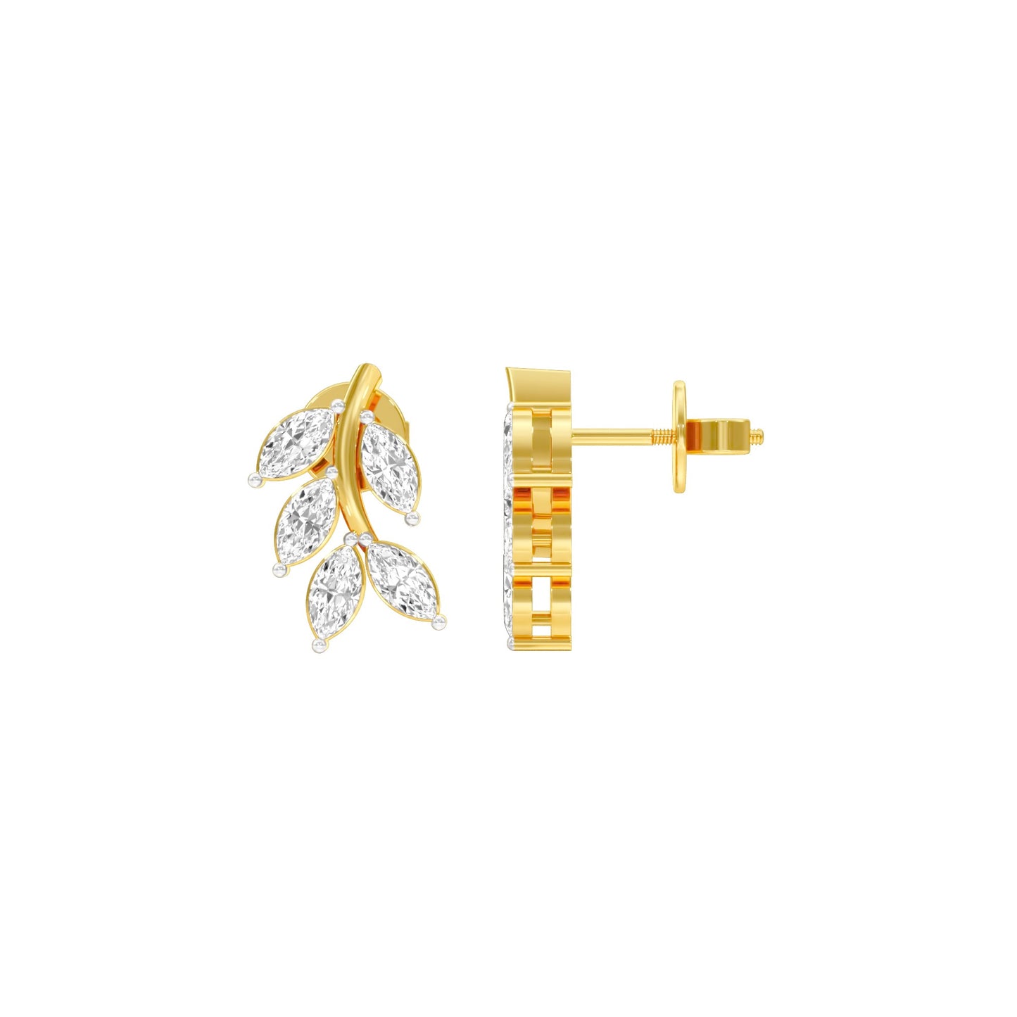 Whisper Vine Diamond Stud Earrings 18 KT / Yellow Gold