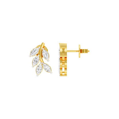 Whisper Vine Diamond Stud Earrings 18 KT / Yellow Gold