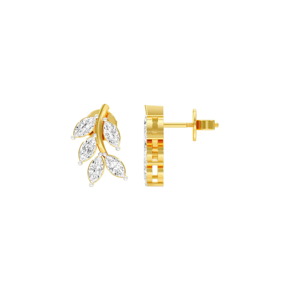 Whisper Vine Diamond Stud Earrings 18 KT / Yellow Gold