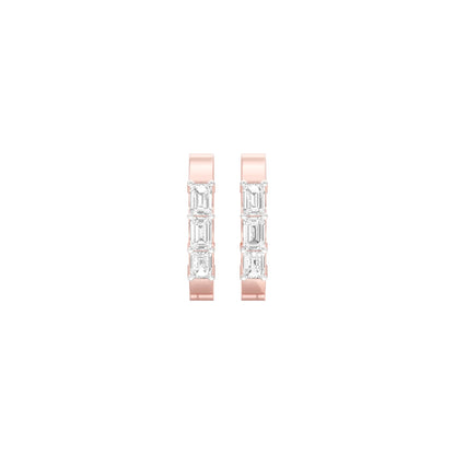 Squared One Diamond Bali Earrings 18 KT / Rose Gold