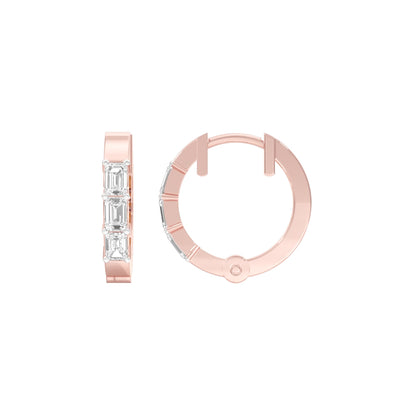 Squared One Diamond Bali Earrings 18 KT / Rose Gold