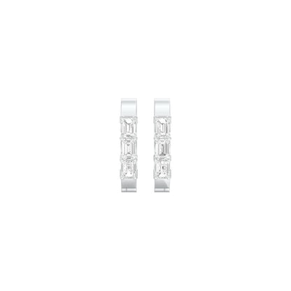 Squared One Diamond Bali Earrings 18 KT / White Gold