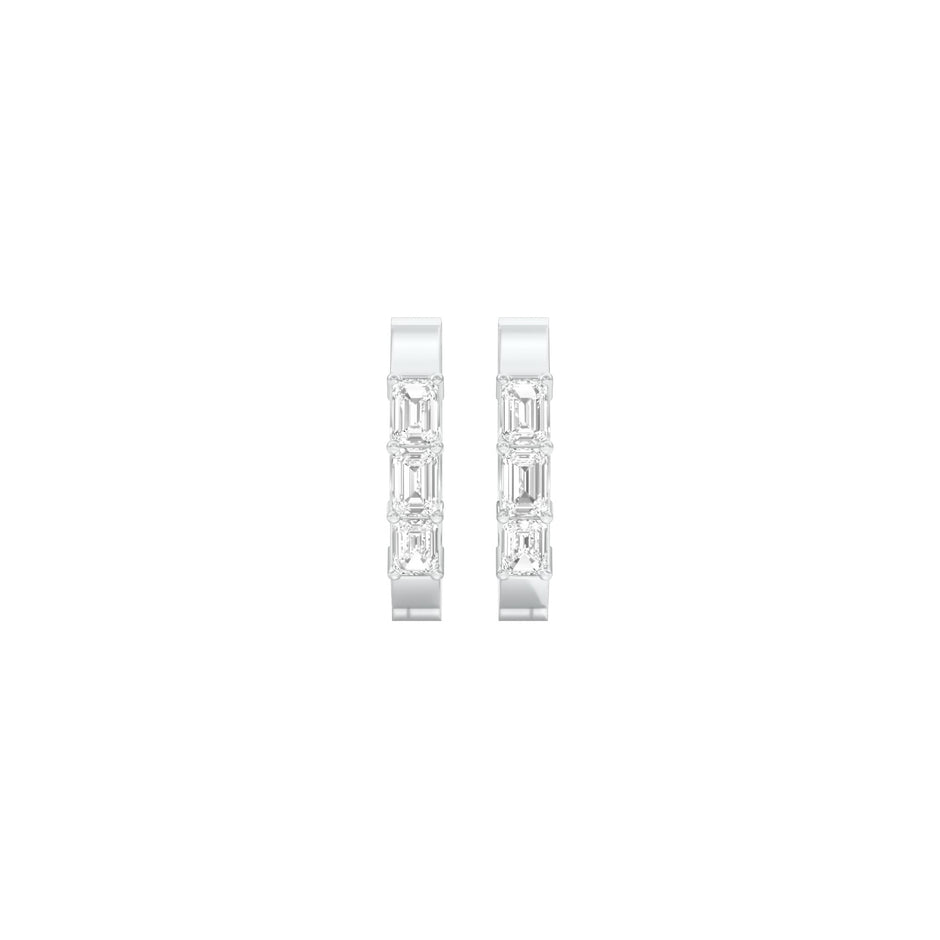 Squared One Diamond Bali Earrings 18 KT / White Gold