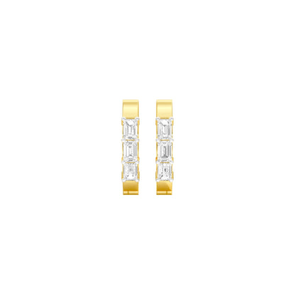 Squared One Diamond Bali Earrings 18 KT / Yellow Gold