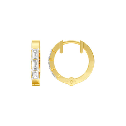 Squared One Diamond Bali Earrings 18 KT / Yellow Gold