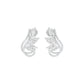 Flutter Curve Diamond Stud Earrings 18 KT / White Gold
