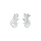 Flutter Curve Diamond Stud Earrings 18 KT / White Gold