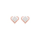 Sparkling Hearts Diamond Stud Earrings 18 KT / Rose Gold