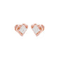 Sparkling Hearts Diamond Stud Earrings 18 KT / Rose Gold