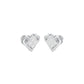 Sparkling Hearts Diamond Stud Earrings 18 KT / White Gold