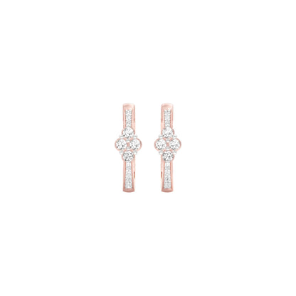 Light Tile Diamond Bali Earrings 18 KT / Rose Gold
