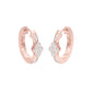 Light Tile Diamond Bali Earrings 18 KT / Rose Gold